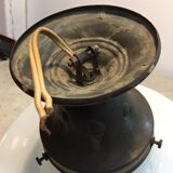 Ancient copper and opaline 1960 ceiling lamp