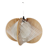 Vintage wood and wicker suspension design