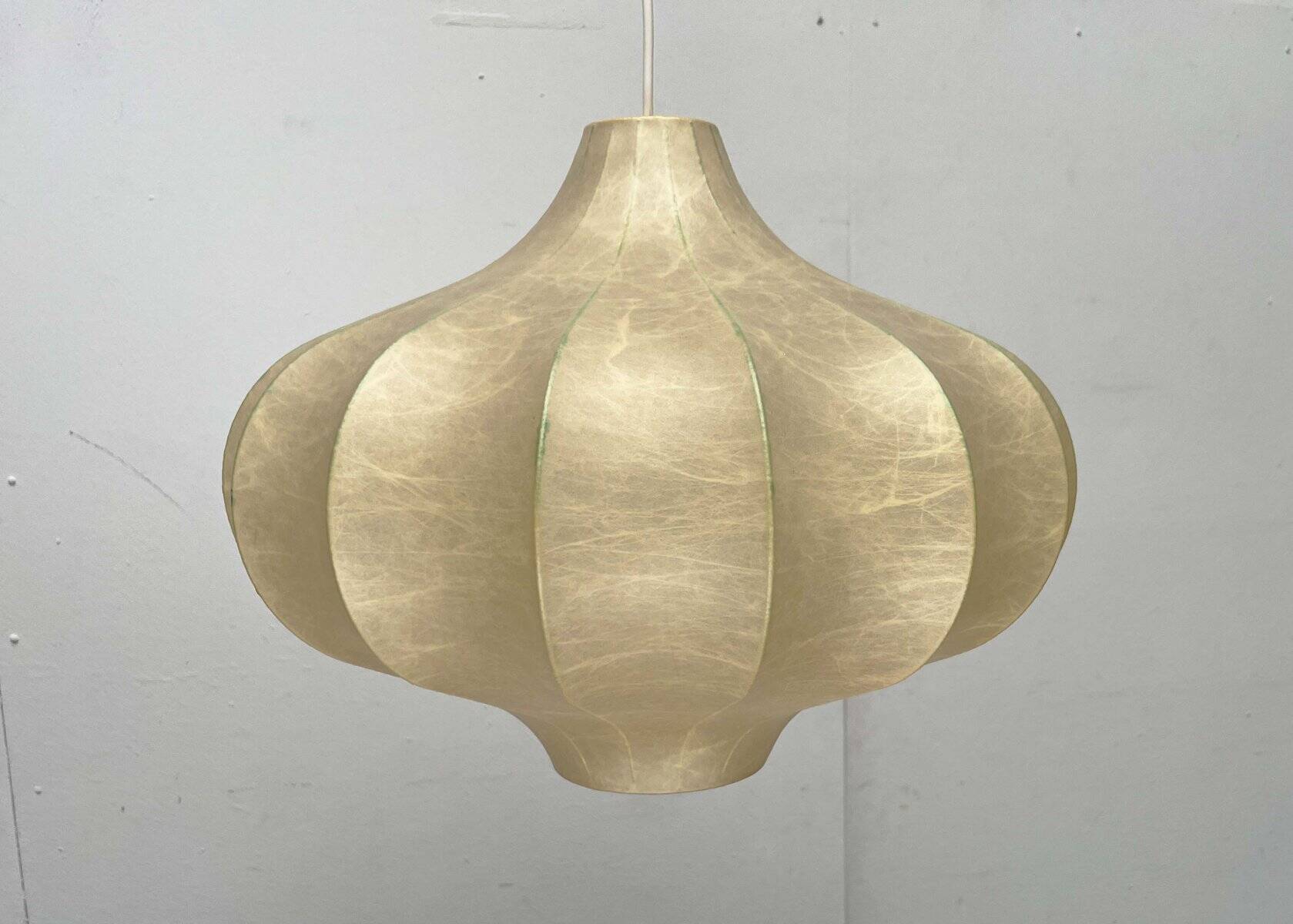 Modern mid-century Cocoon pendant lamp by Friedel Wauer for Goldkant Leuchten, Germany, 1960s.