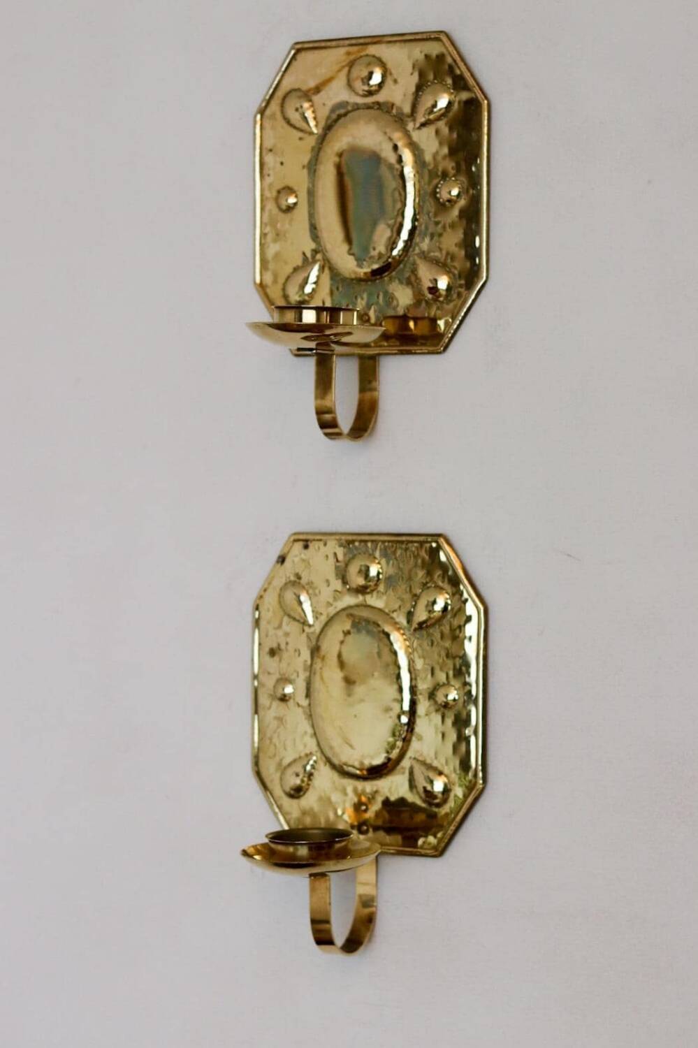 Pair of Mid-Century Brass Swedish Sconces