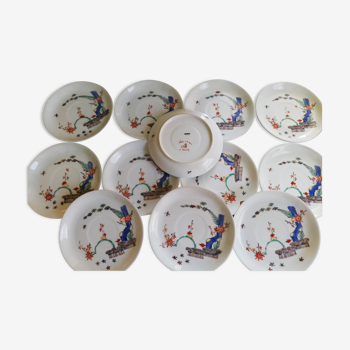Petites assiettes peintes à la main décor japonais