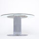 Table à manger italienne en métal chromé et verre