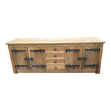 Brutalist solid oak sideboard