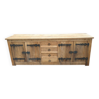 Brutalist solid oak sideboard