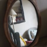 Small old wooden mirror