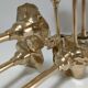 Pair of candlesticks solid brass vintage flowers