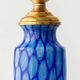 Bohemian Blue Art Glass Table Lamp, Czechoslovakia, circa 1920s