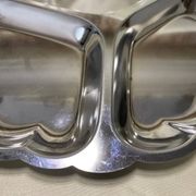 Plat inox forme feuille