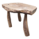 Brutalist coffee table in solid wood, tripod. (Popular art)