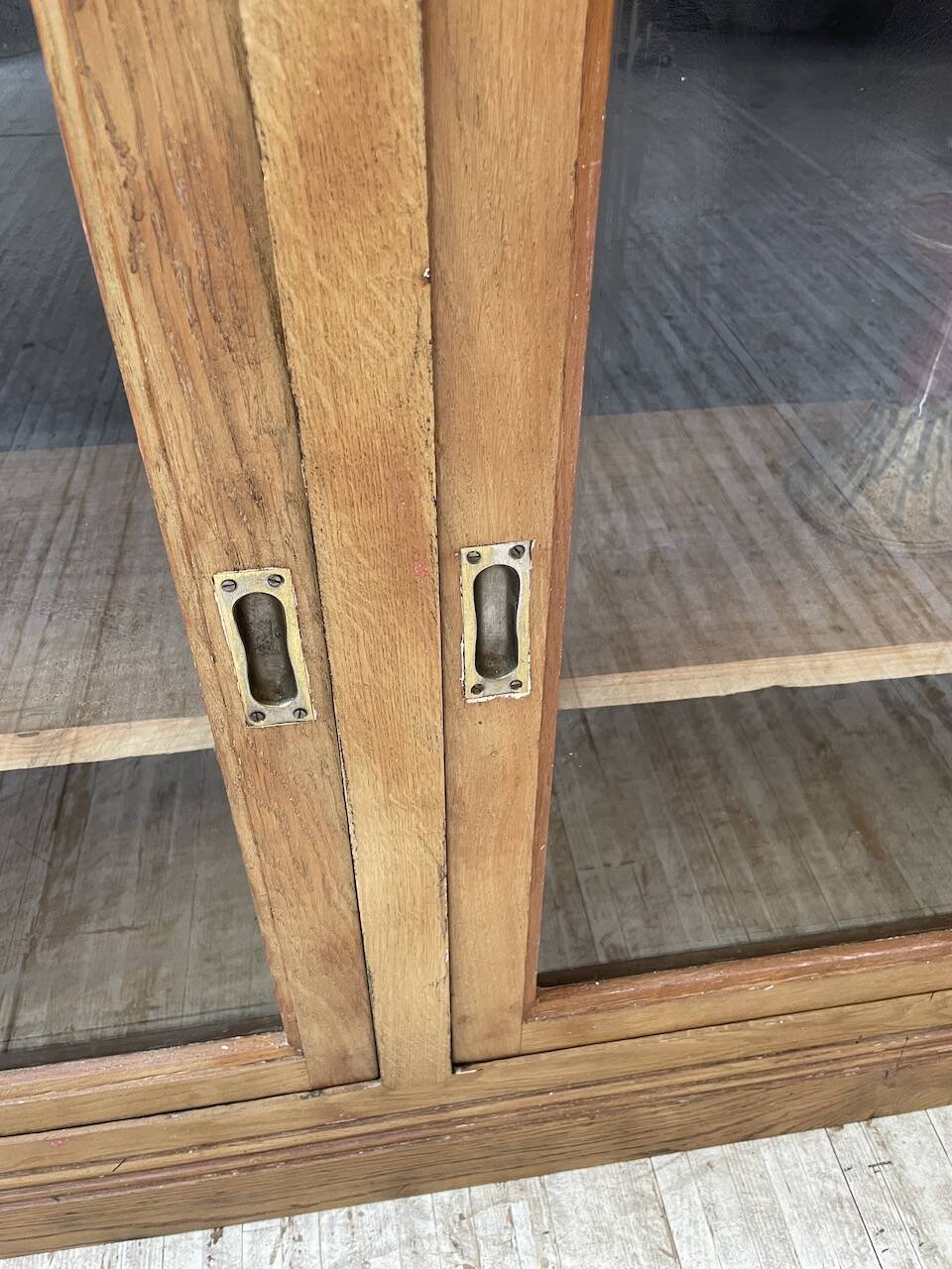 Oak sideboard with glass doors
