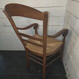 Beechwood office chair with straw seat