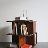 Gianfranco Frattini for Bernini italian wood leather swivel bookcase 1960s