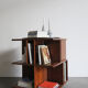 Gianfranco Frattini for Bernini italian wood leather swivel bookcase 1960s
