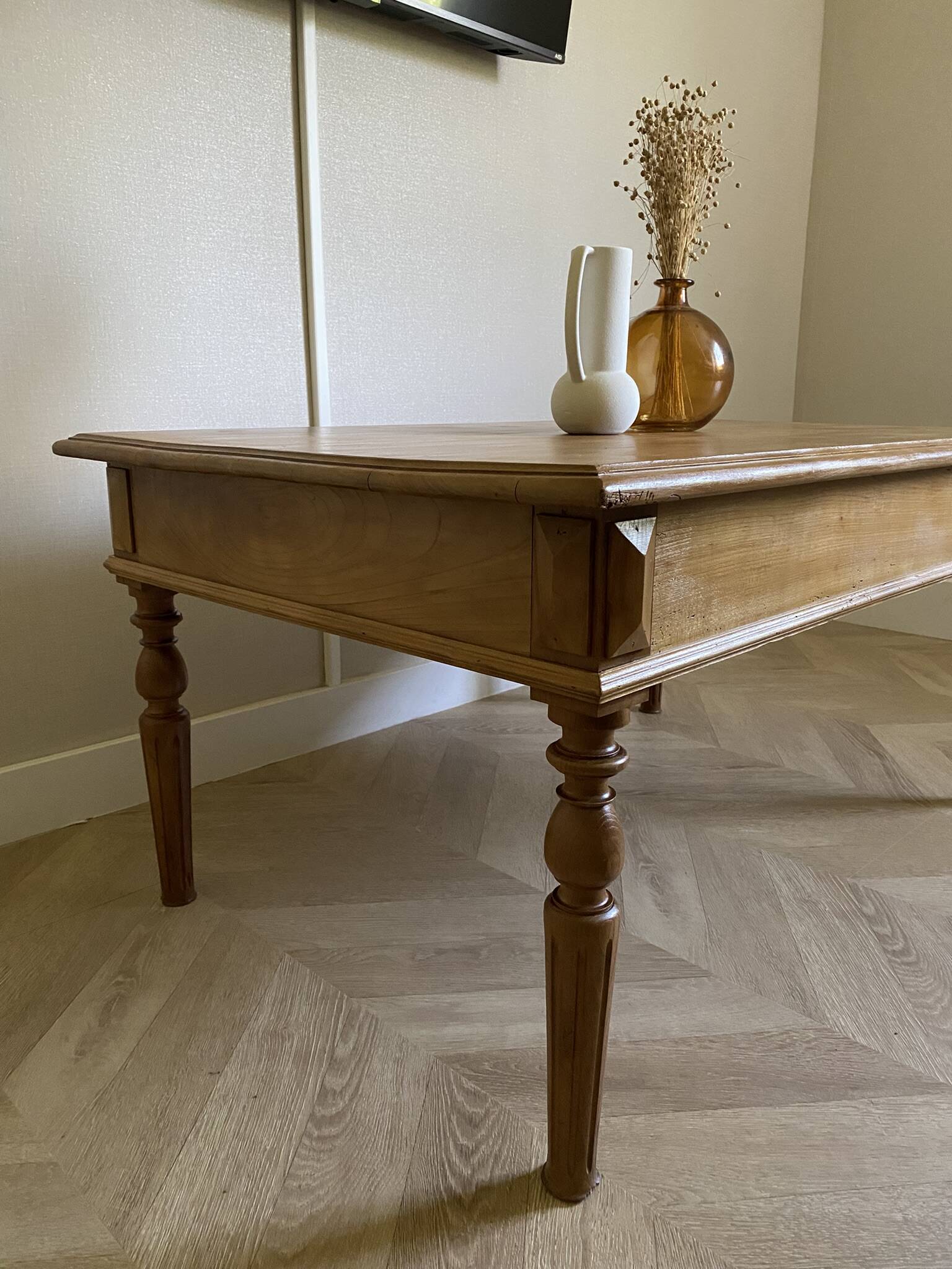 Large solid wood coffee table