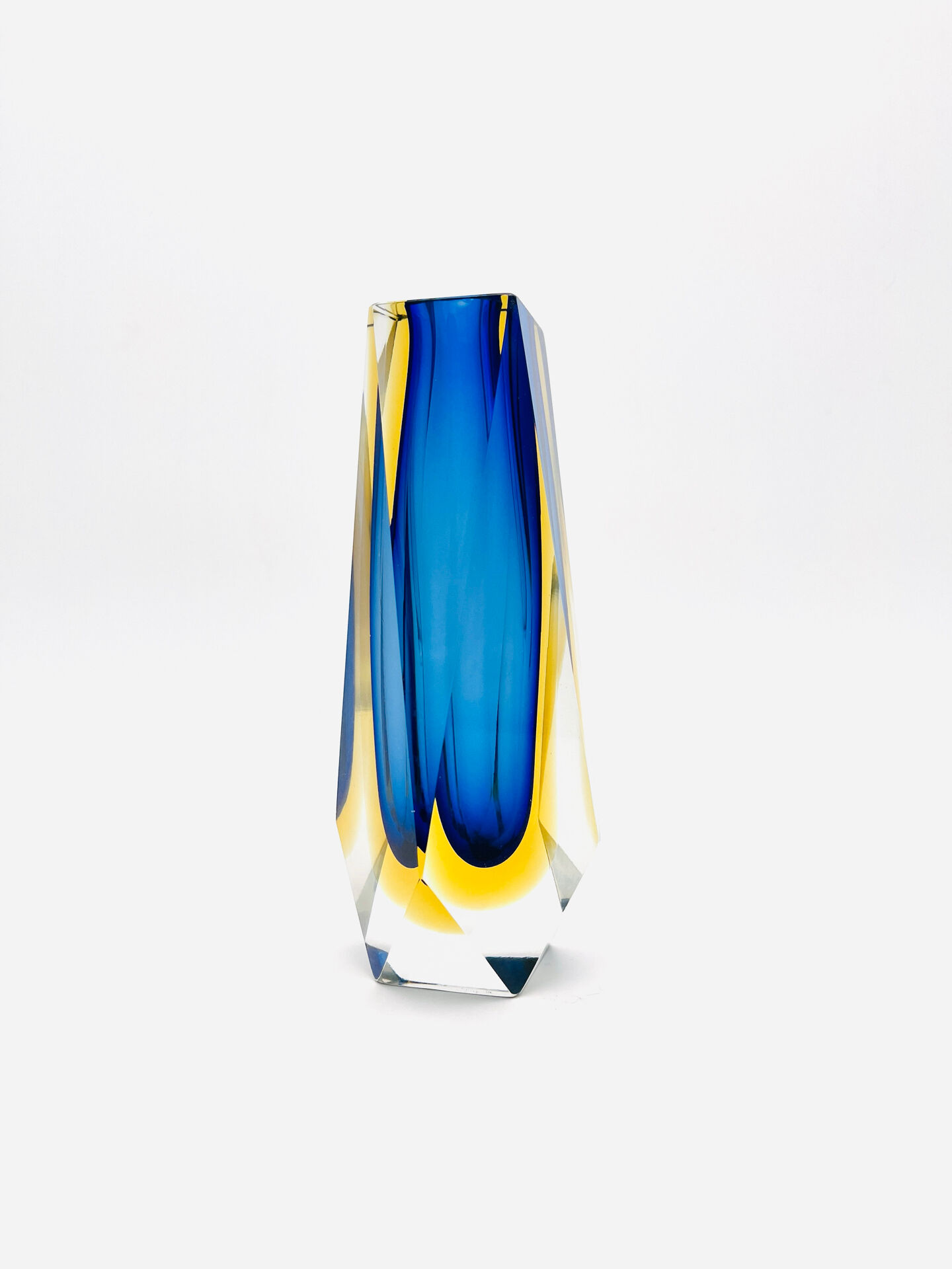 Flavio Poli vase for Seguso - Sommerso - Murano - Blue & Amber