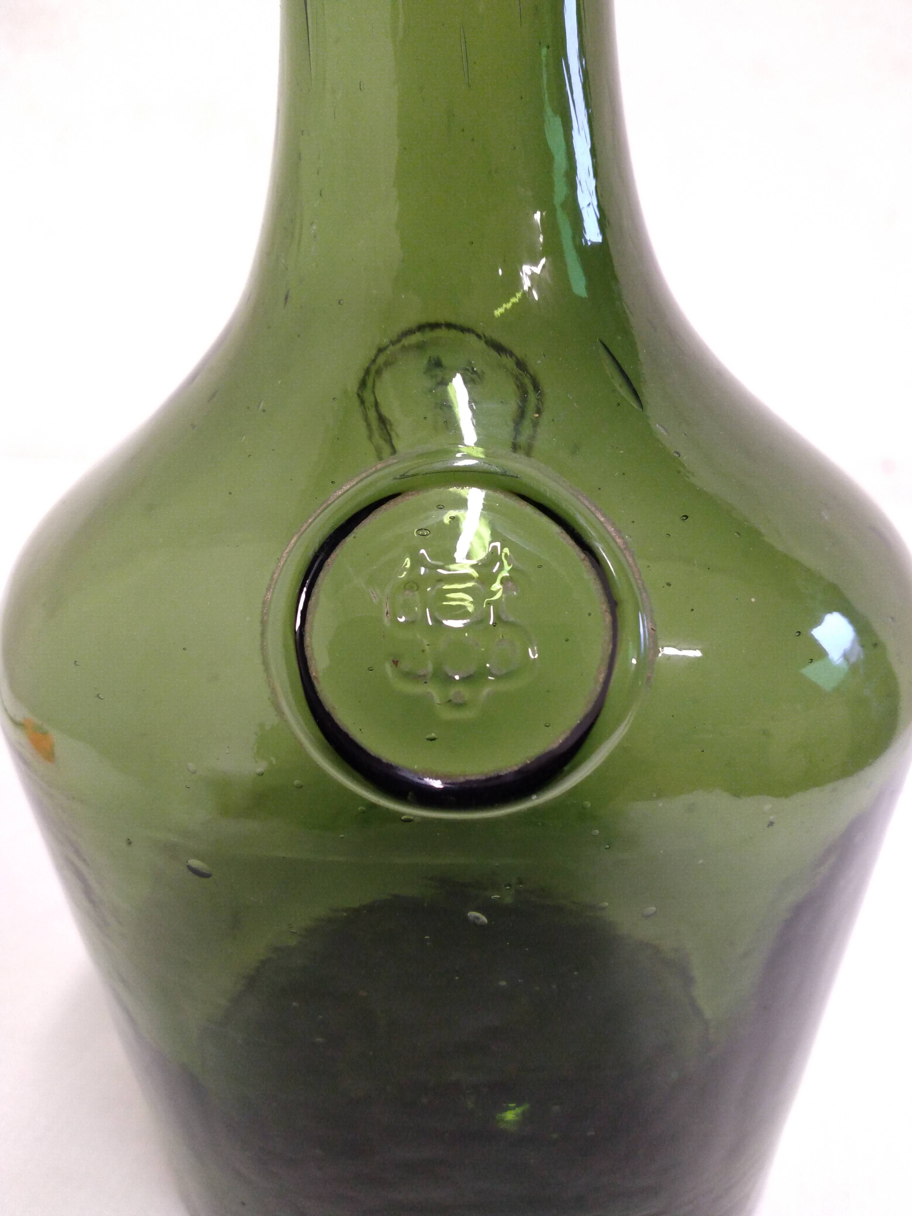 Old blown glass bottle