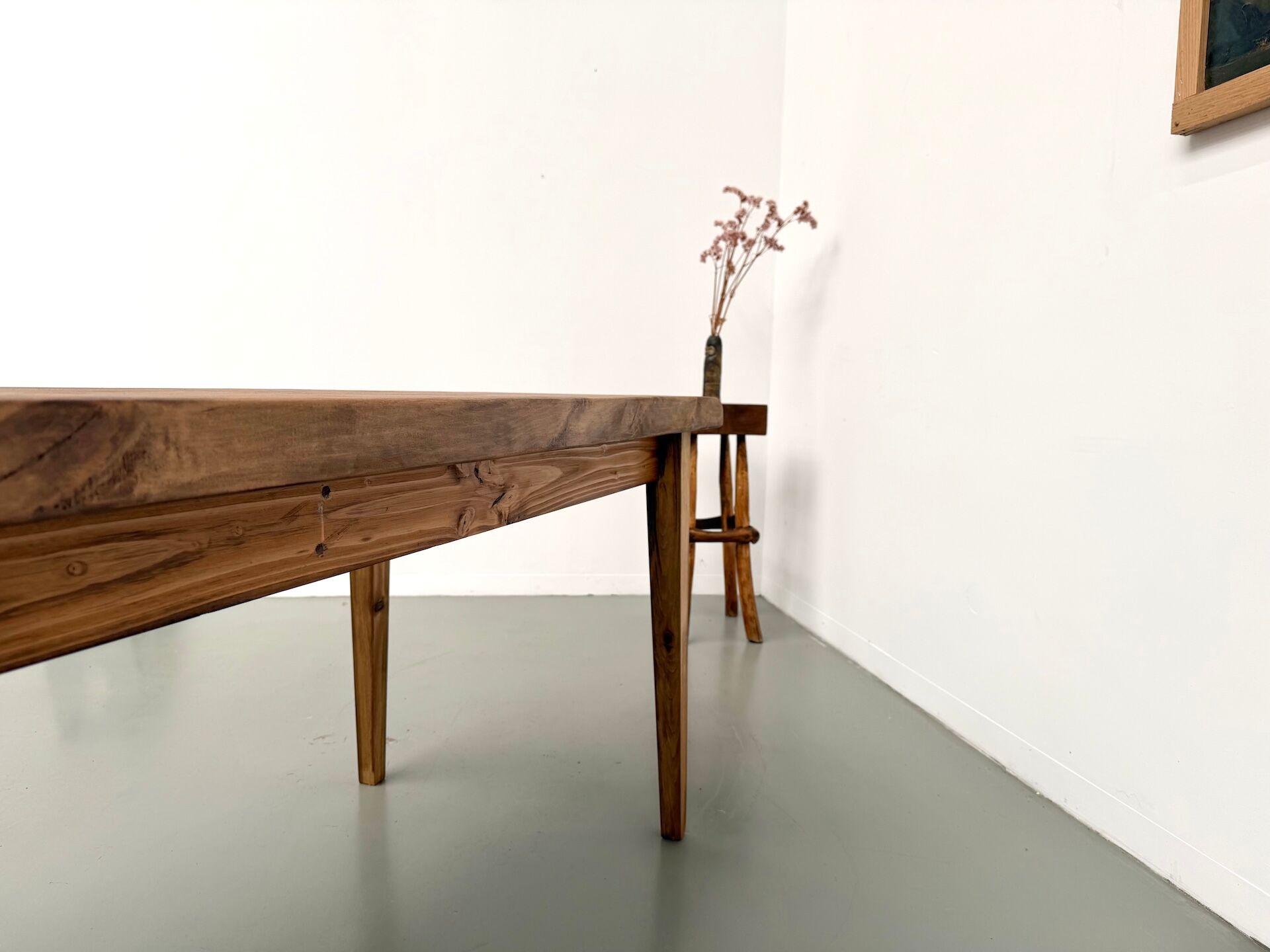 Table de ferme vintage en peuplier