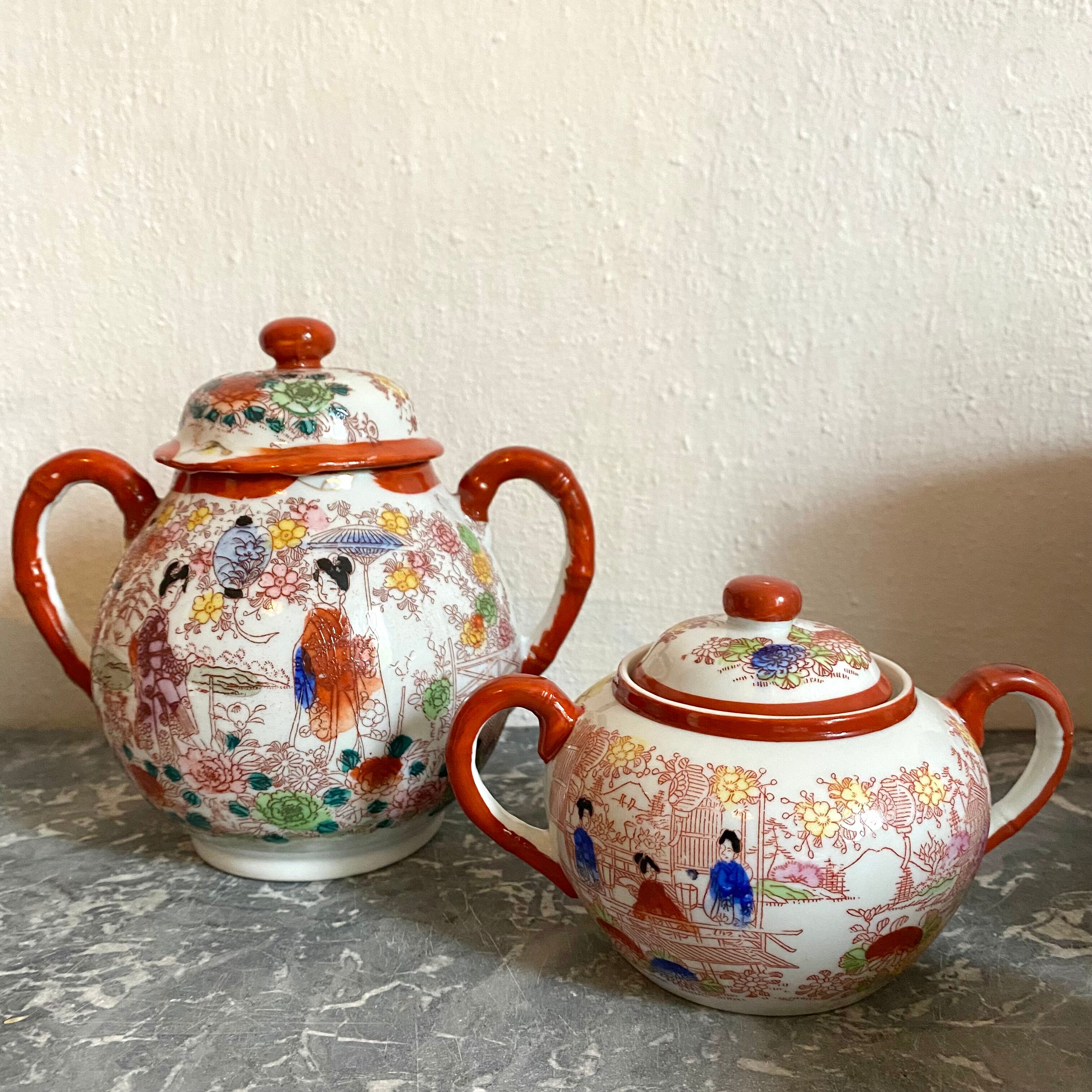 Old Japanese tea set 29 pieces