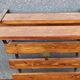 Wall-mounted coat rack in iron and wooden slats