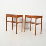 Pair of Scandinavian teak bedside tables from the 1960s