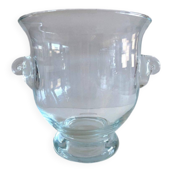 Gros Seau à Champagne ou Glace Rafraichissoir Vase Terrarium Verre Soufflé