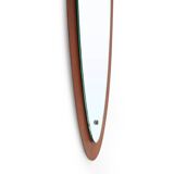 Oval wall mirror in teak, 1960s