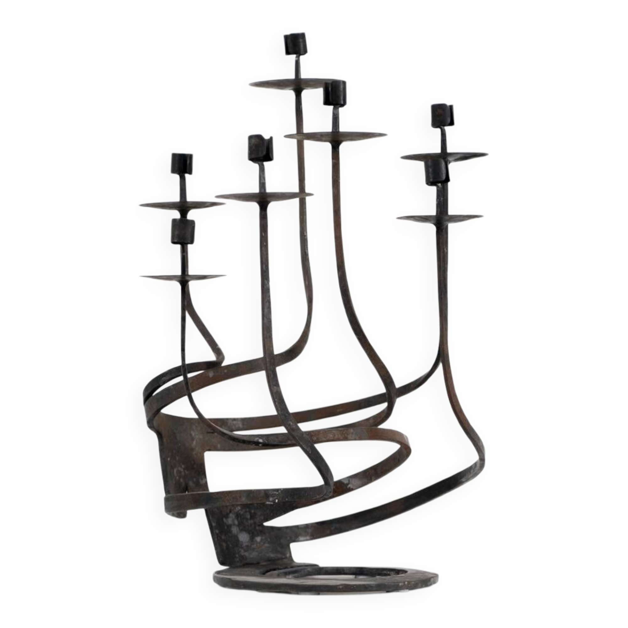 Brutalist candelabra in the manner of Jean Touret