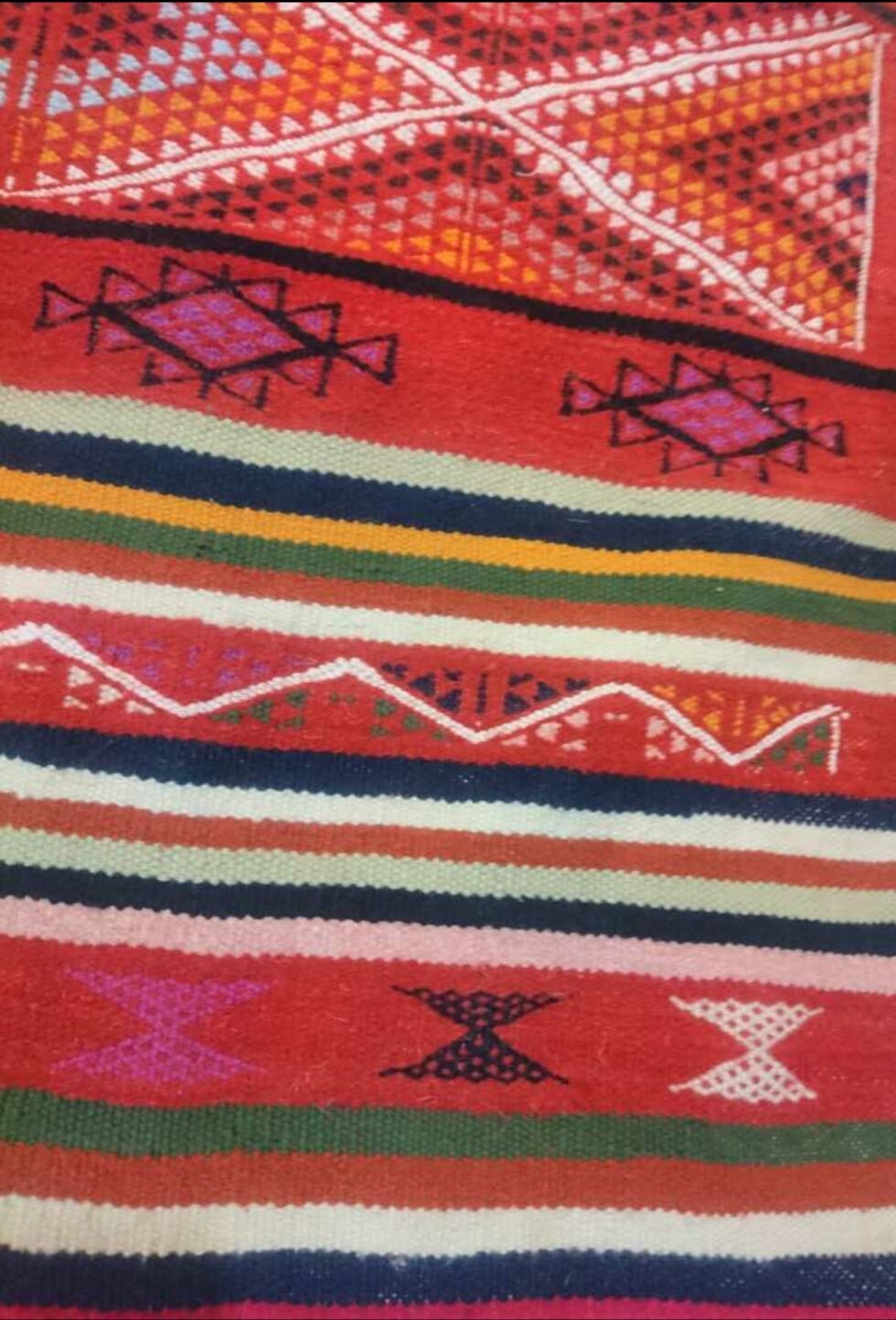 Kilim multicolor hallway done hand in wool carpet 85x195cm