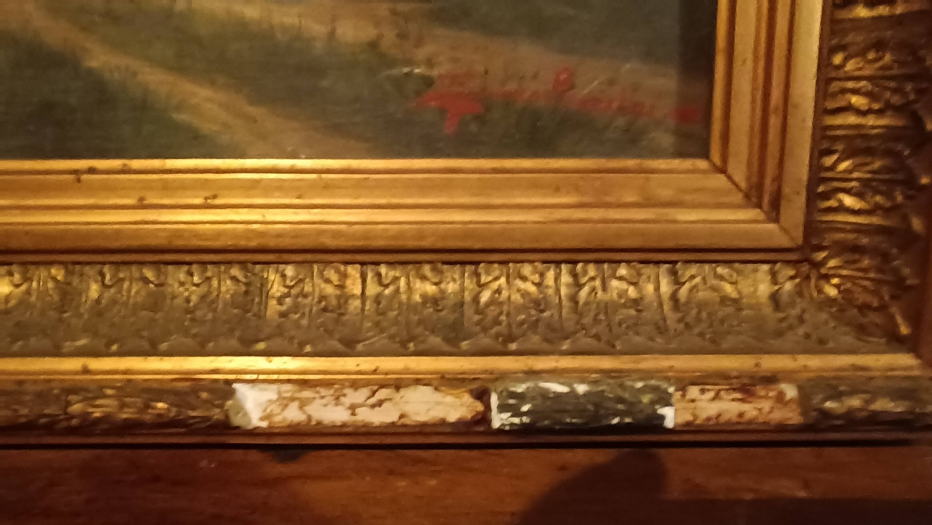 Peinture À L'huile Antique Sur Toile Fine 800 Signée Piero Porrini