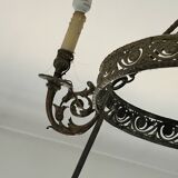 Brass chandelier from the early 20th century.