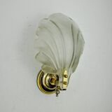 Shell wall lamp, murano glass, italy, 1970