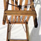 Siège pliant ancien en bois vers 1930