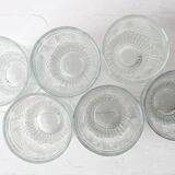Set of 6 Mid-century Rare Pressed Glass Glasses / Libochovice / 1981