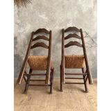 Pair of straw chairs