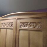 Former Parisian cabinet high in oak with pediment - 50s
