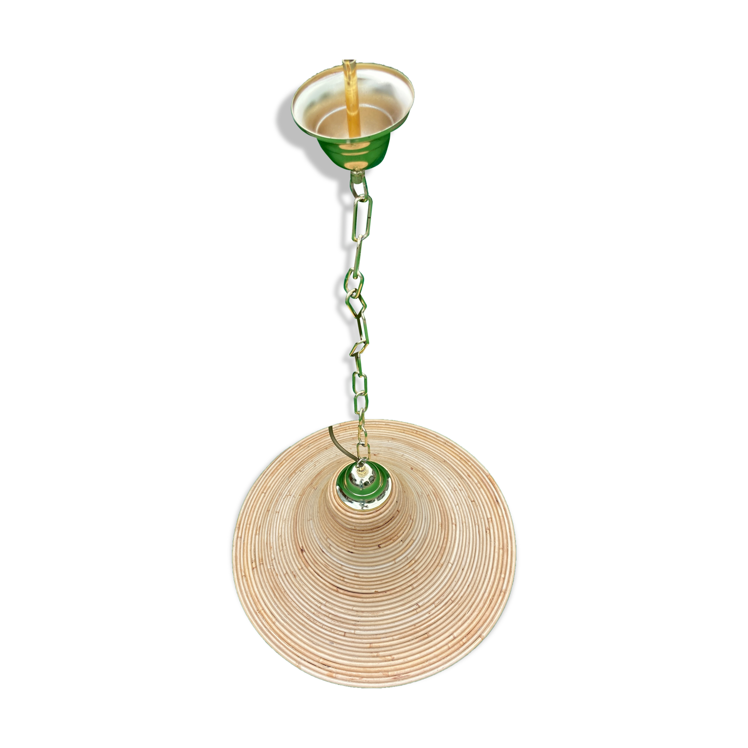 Pencil reed rattan wicker pendant lamp