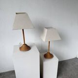 Pair of wicker table lamps from the 60s
