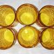 Set of 6 old Pernod amber glasses