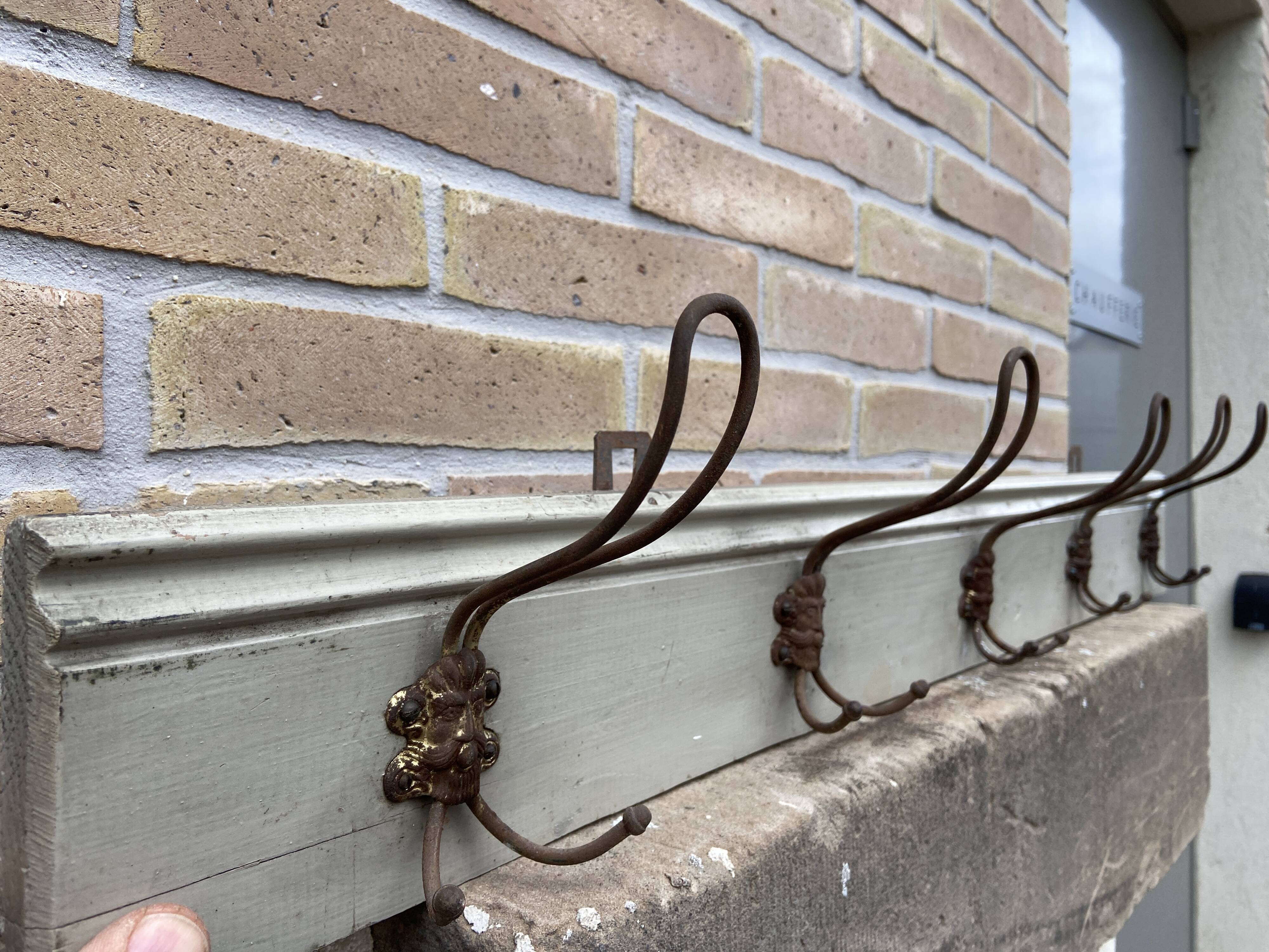 Rustic hook coat rack 1920s