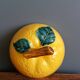 Sugar bowl candy dish box lemon in slipware