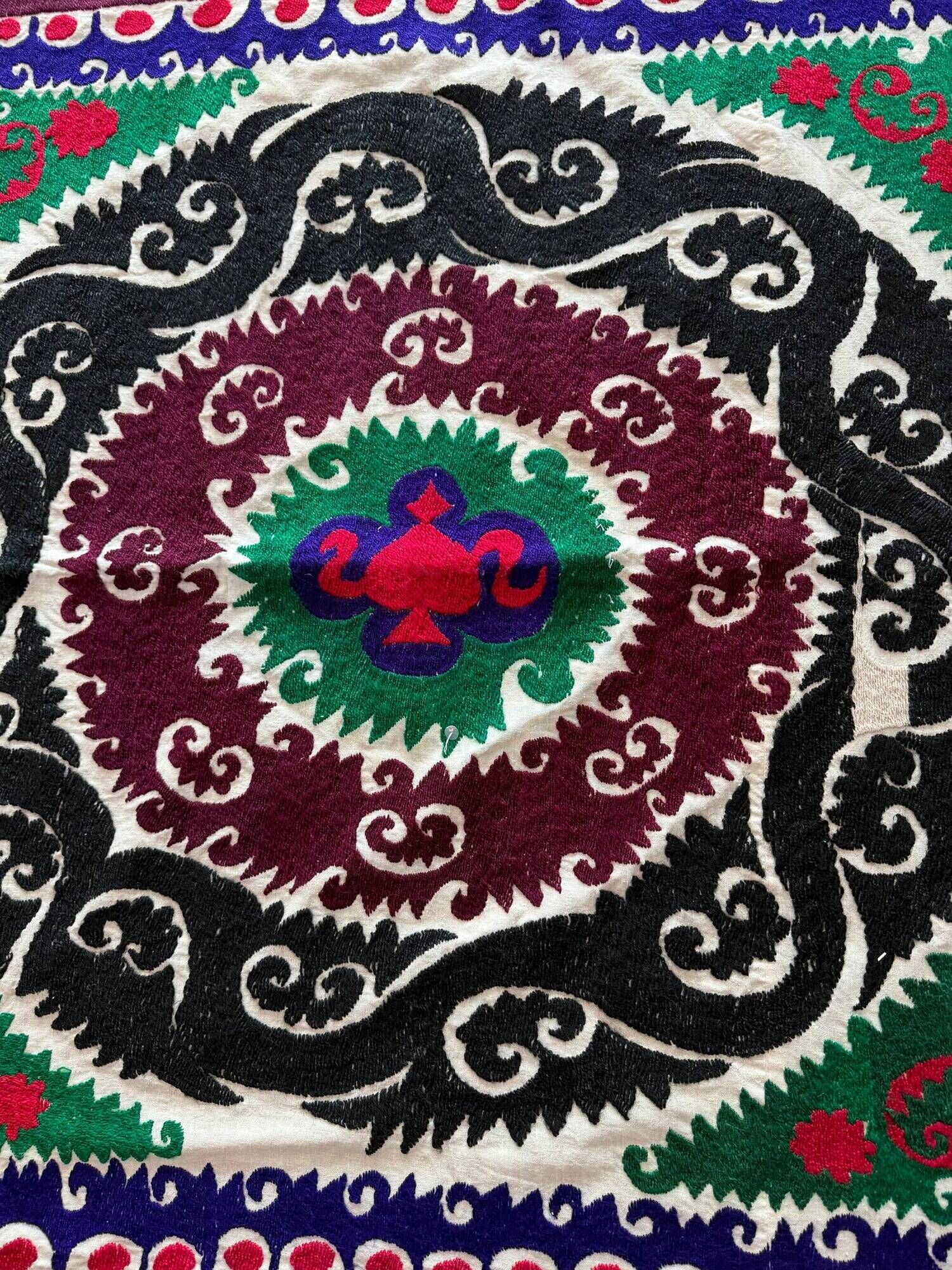 Vintage hand-embroidered tablecloth 117x127 cm