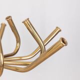 Large 50s vintage brass chandelier with 12 lights italian design