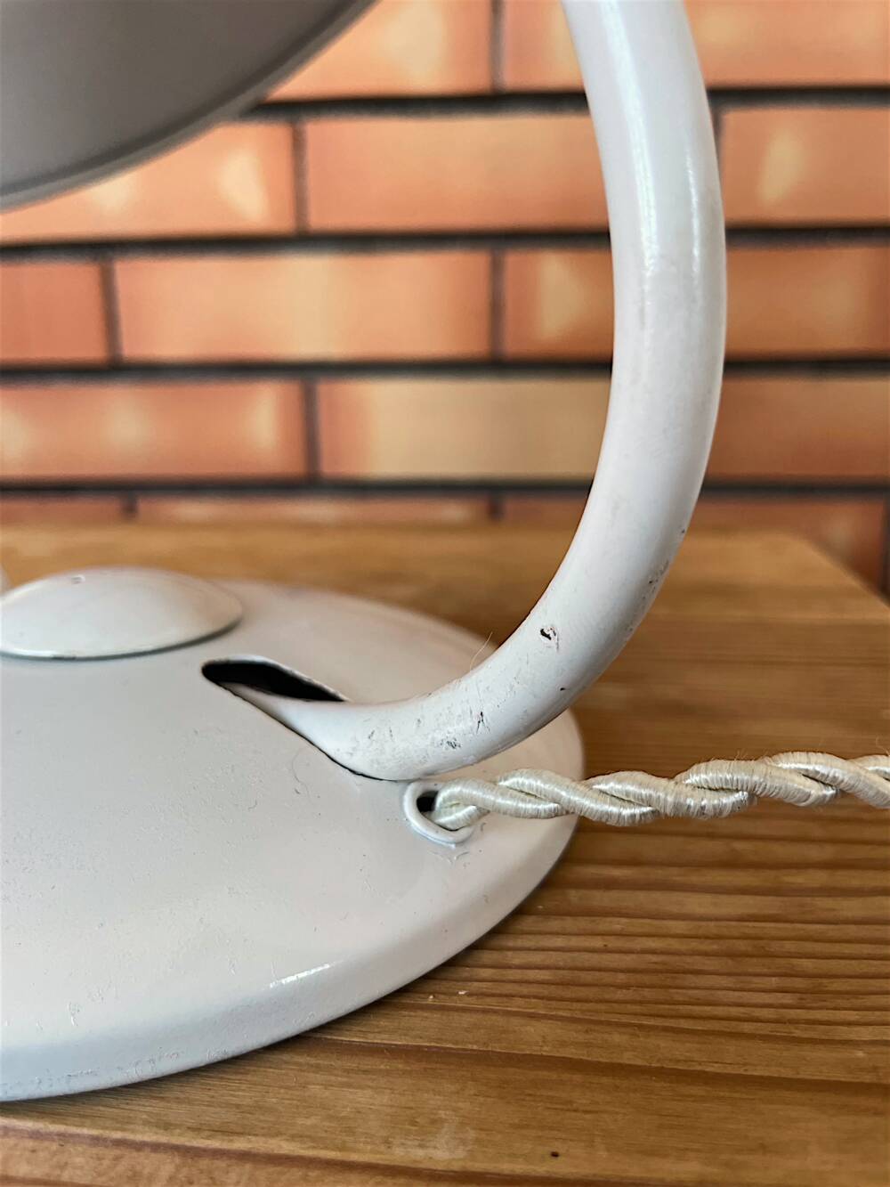 Original Bauhaus white desk lamp by Helo Leuchten