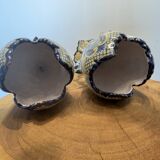 Pair of polychrome earthenware vases