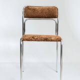 Chrome chair in brown velvet Italian design