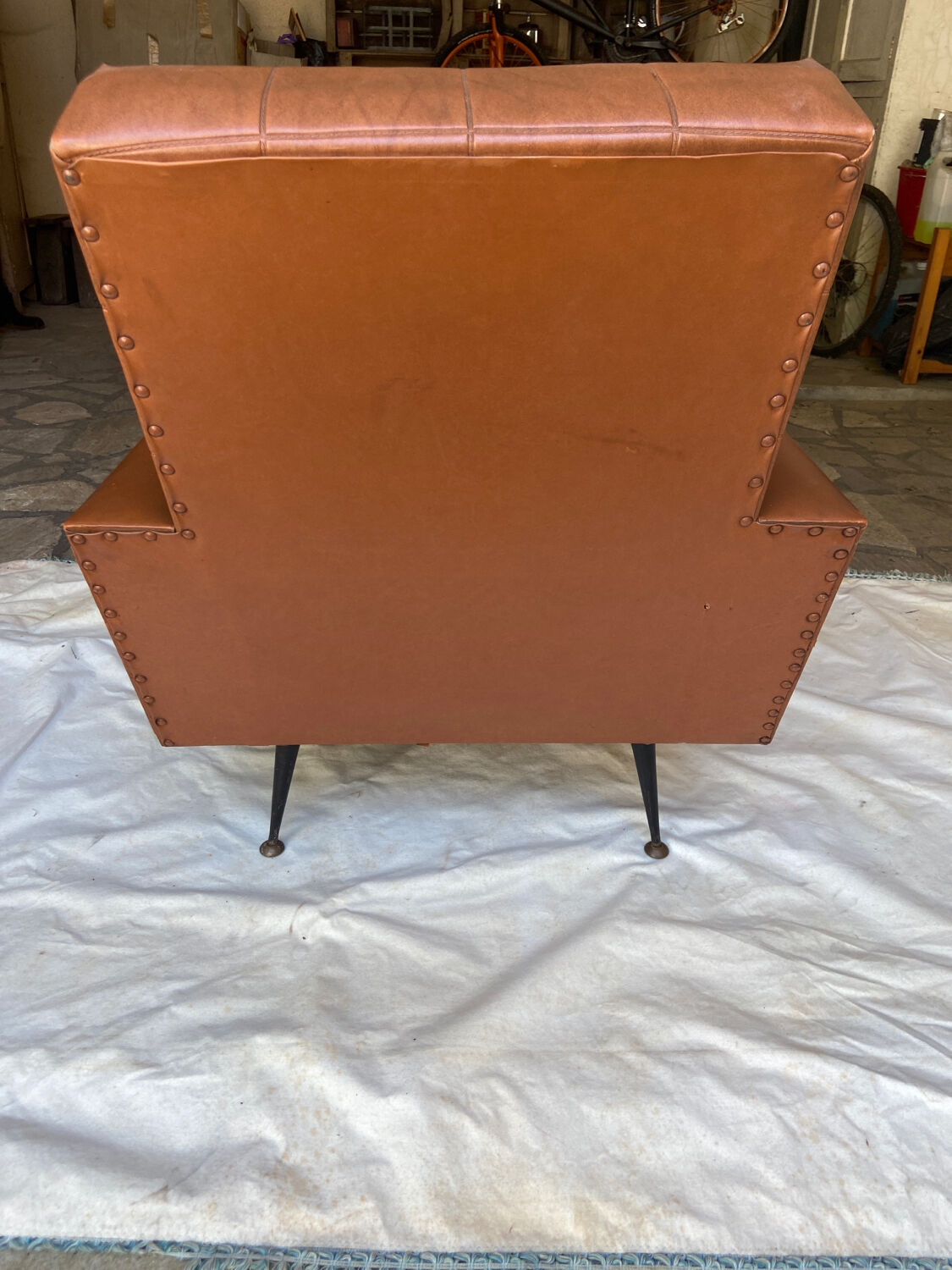 Pair of skaï armchairs