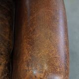 Sheep leather wing chair with patina