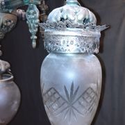 Chandelier 1900 metal and glass