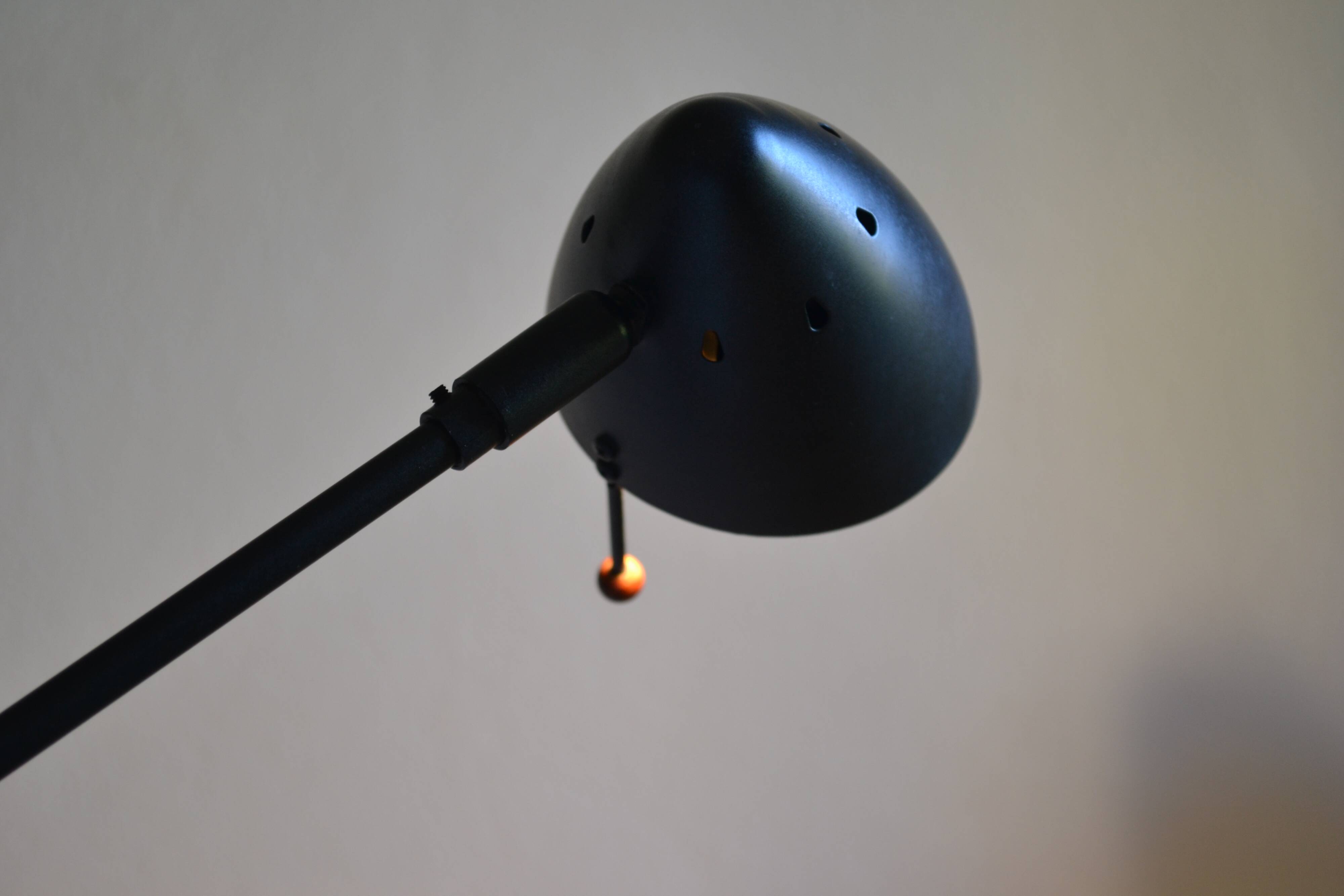 Vintage postmodernist metal and wood table lamp from the 1980s