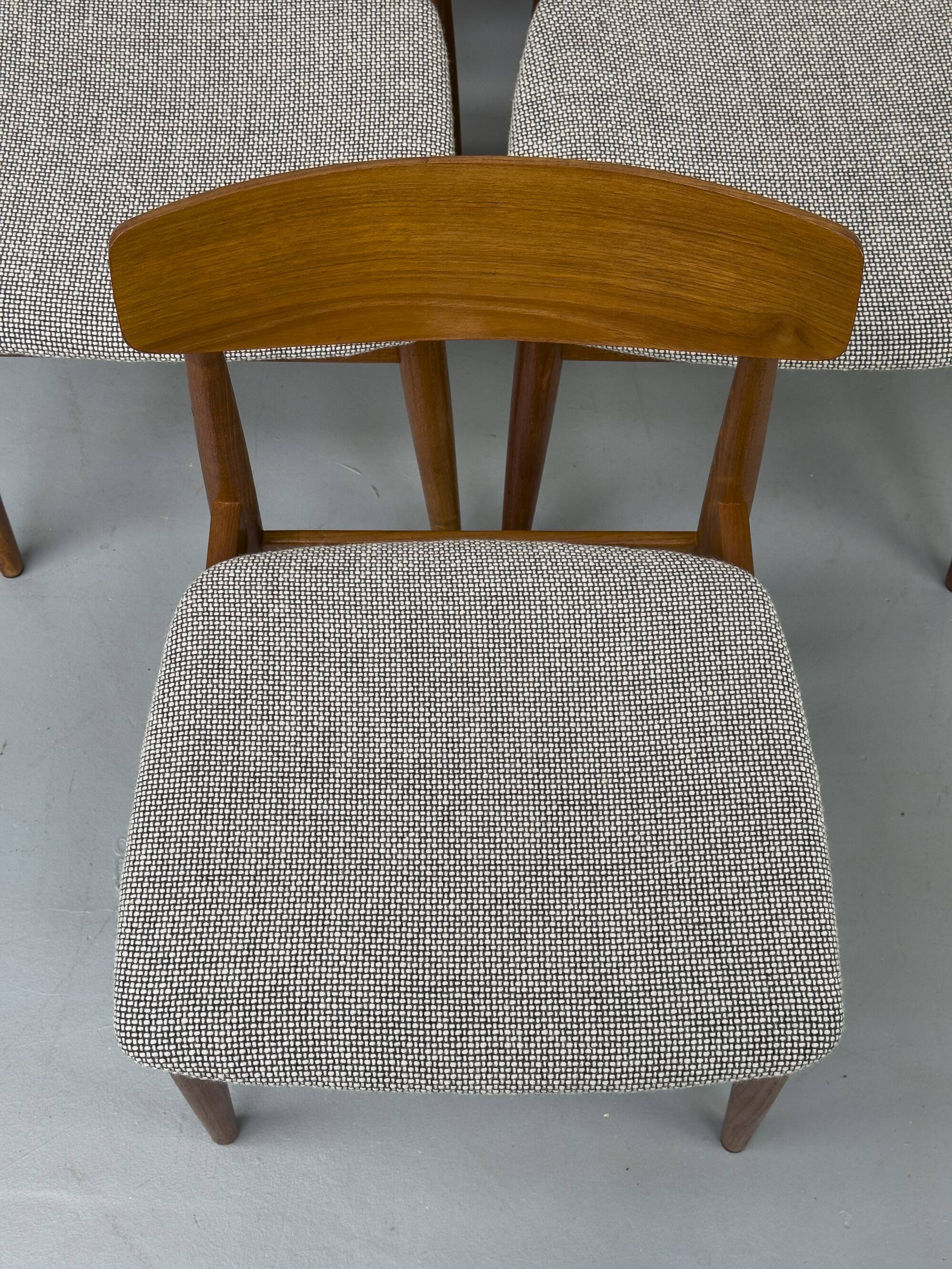 Teak and wool dining chairs by Casala, 1960s, set of 6